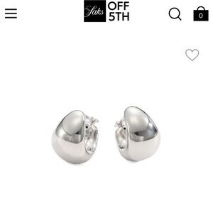 Saks silver earrings Huggies hoops sterling silver